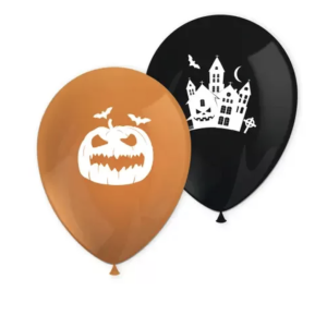 Halloween ballonnen - 8 stuks oranje/zwart