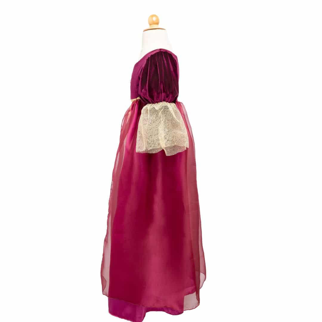 Burgundy prinsessenjurk zijkant