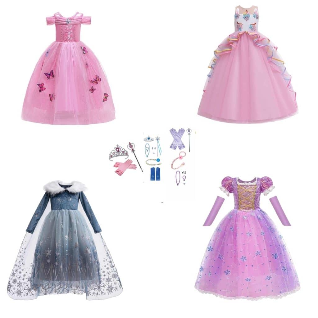 4x prinsessenjurken
