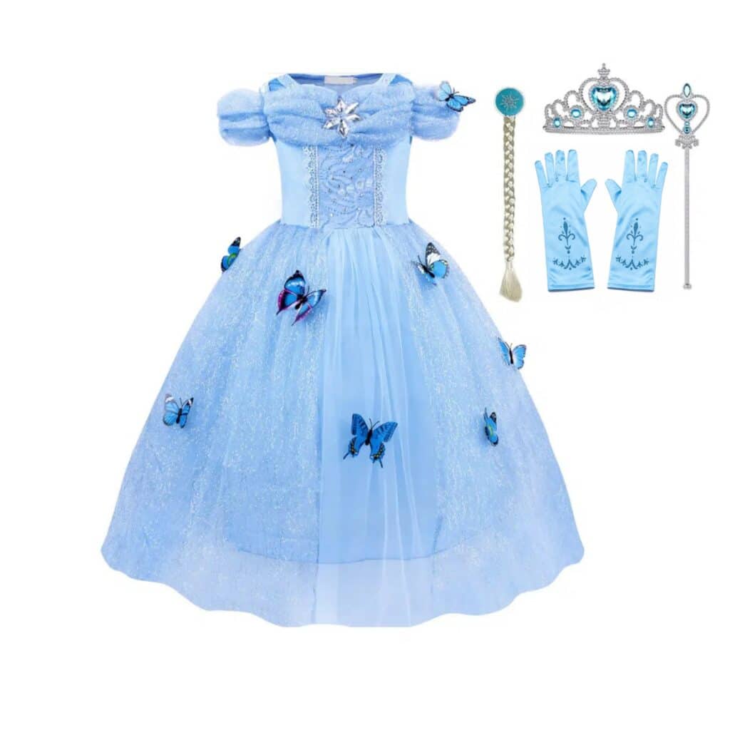 Doornroosje blauwe prinsessenjurk