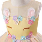 Unicorn jurk Geel + haarband & handschoenen