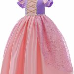 Rapunzel prinsessenjurk + haarband + lange handschoenen
