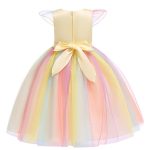 Unicorn jurk + haarband + handschoenen - Geel