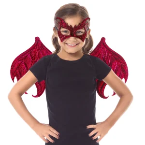 Little Adventures - Draken vleugel + masker rood 3-8 jaar