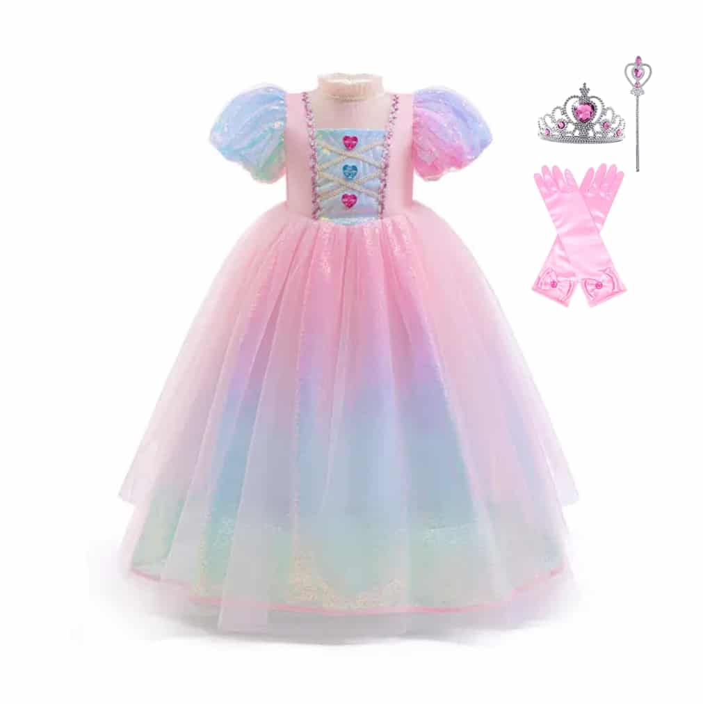 Roze regenboog prinsessenjurk