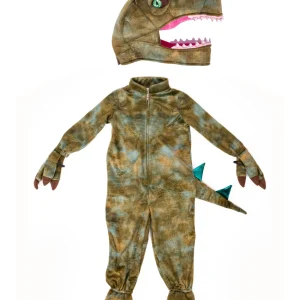 Donker groen dino pak www.prinsessenjurk.nl