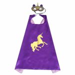 Eenhoorn / Unicorn cape + masker paars voor Carnaval