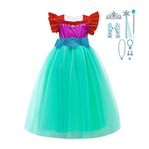 Zeemeermin prinsessenjurk met accessoires www.prinsessenjurk.nl