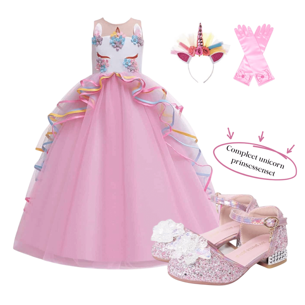 Eenhoorn pakket met prinsessenschoenen en accessoires