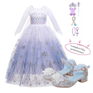 Frozen Elsa wit prinsessenpakket + Prinsessenschoenen + accessoires