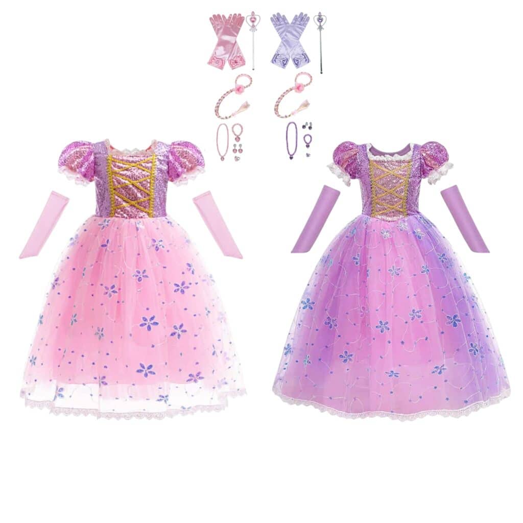 2 Rapunzel prinsessenjurken