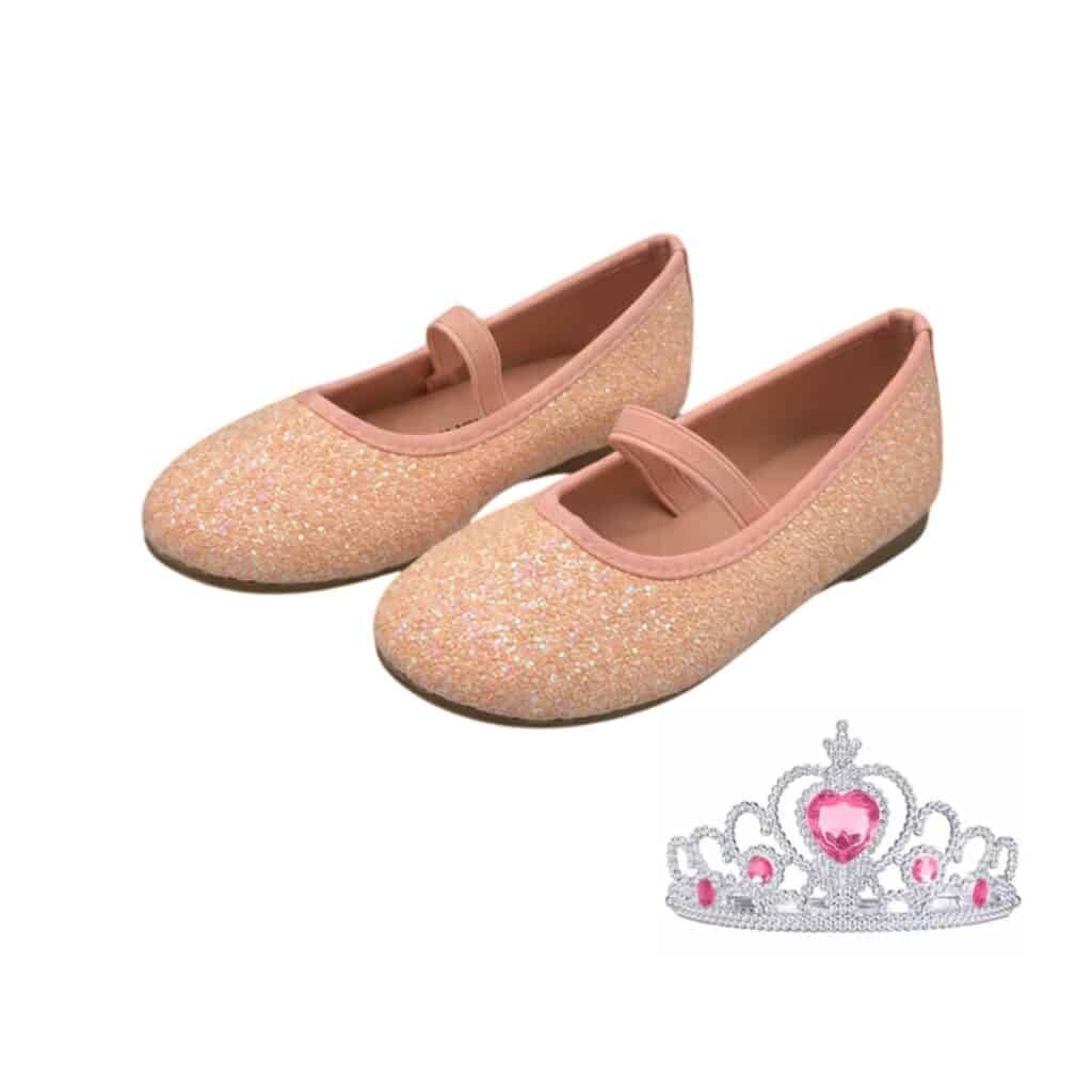 Roze glitter prinsessenschoenen Vivienne voor meisjes, verkrijgbaar in maat 25 t/m 33