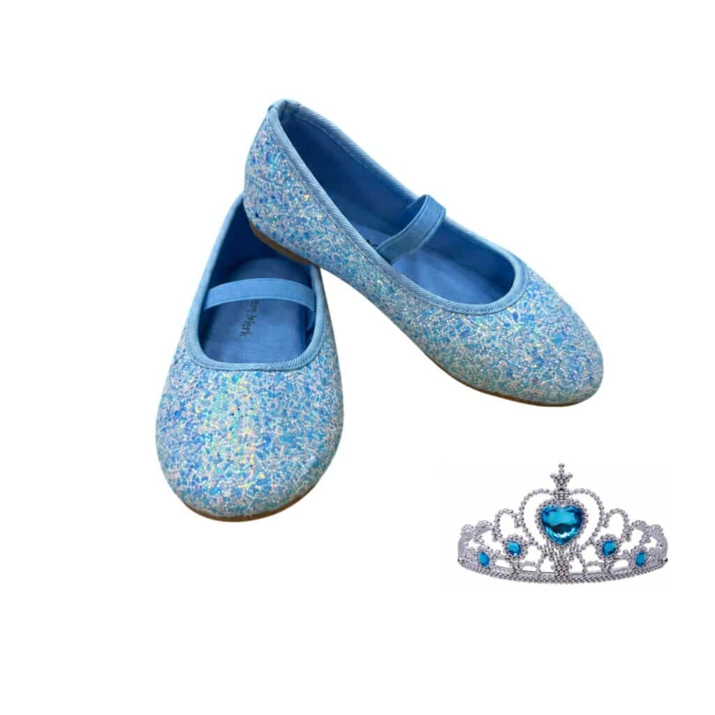 Blauwe prinsessenschoenen Vivienne met glitters voor meisjes