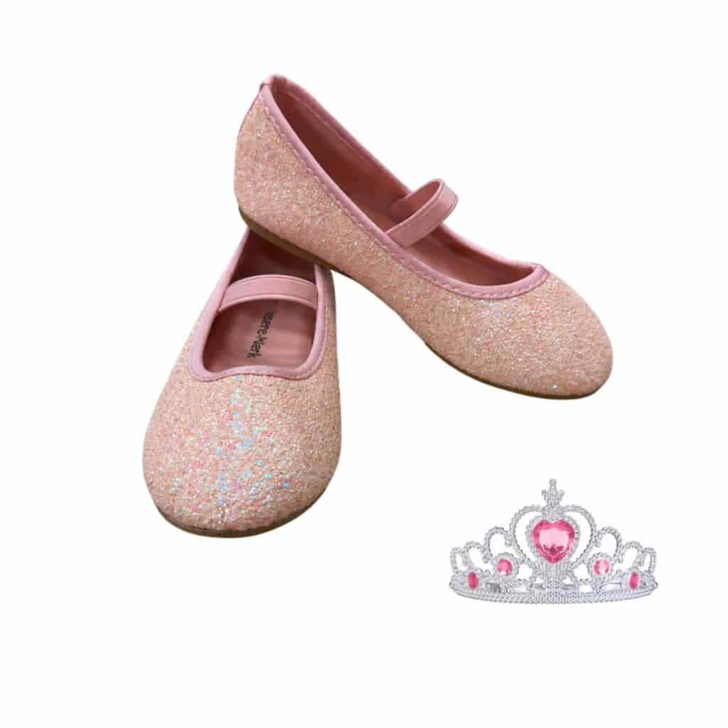 Roze glitter prinsessenschoenen Vivienne voor meisjes, verkrijgbaar in maat 25 t/m 33