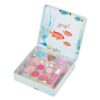 Souza kinder make-up set Zeemeermin in geopend metalen blik met kleurrijke oogschaduw, lipgloss en applicator.